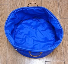 Bolsa de Almacenamiento Redonda Lazzarini 45cm Azul Tela Sólida Hecha en Italia Asas de Transporte
