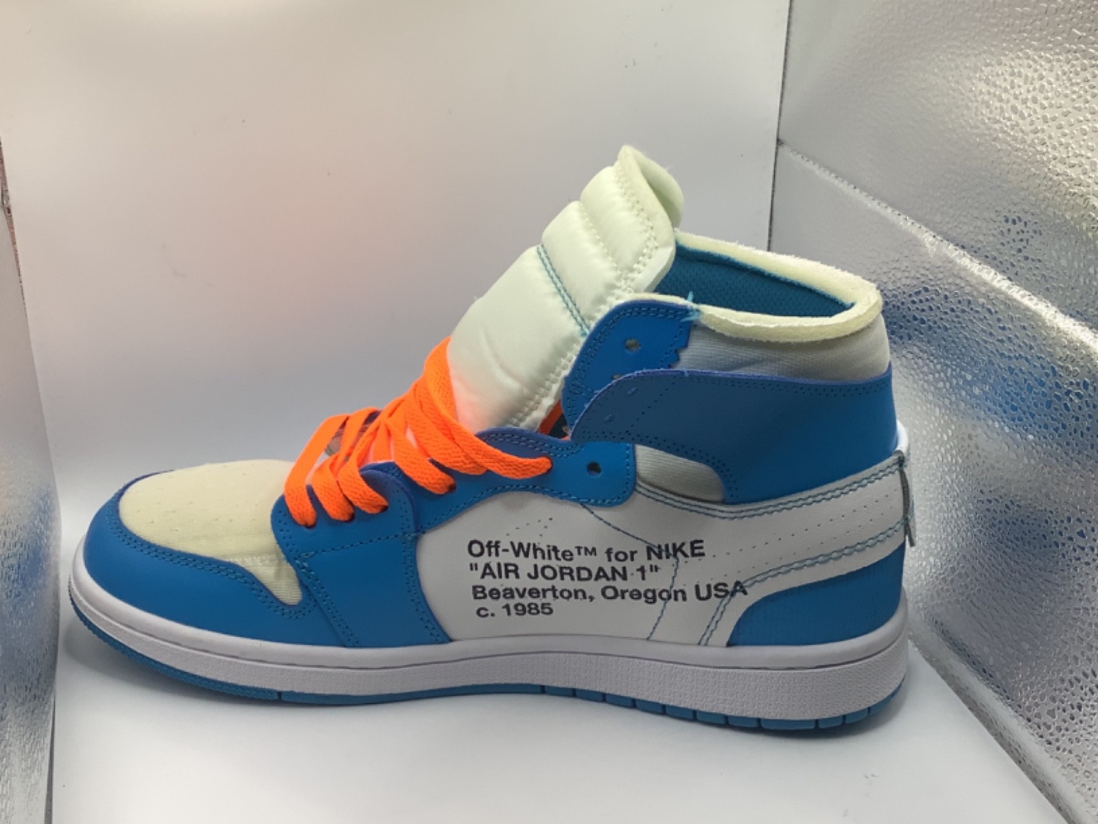 OFF WHITE X NIKE Nike Jordan Air Retro Air Force 1 x Off White sneaker alte blu e avorio