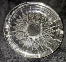 Vintage Starburst Pressed Glass Ashtray