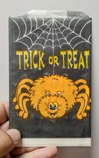 Vintage Halloween Trick Or Treat Goody Bag Giani Spider & Web Made In USA