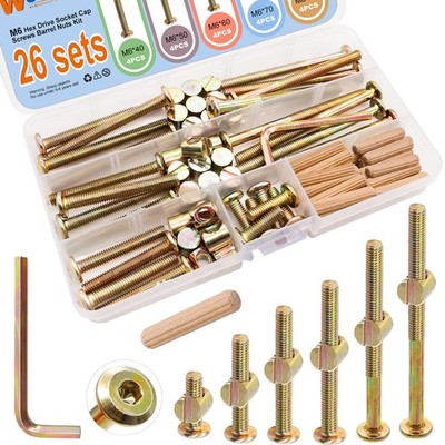 Crib Screws Hardware Kit Replacement Bolts Baby Bed Frame M6x20mm 26 Set