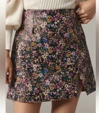 anthropologie maeve floral mini skirt size 14 new with tags