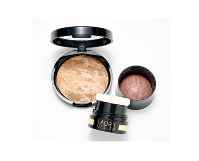 Laura Geller Balance N Glow Home & Away Baked Foundation Set Color: Deep