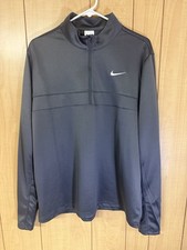Nike Men's Gray 1/4 Zip Pullover Top Sweatshirt Dri-Fit Athletic Track Size L