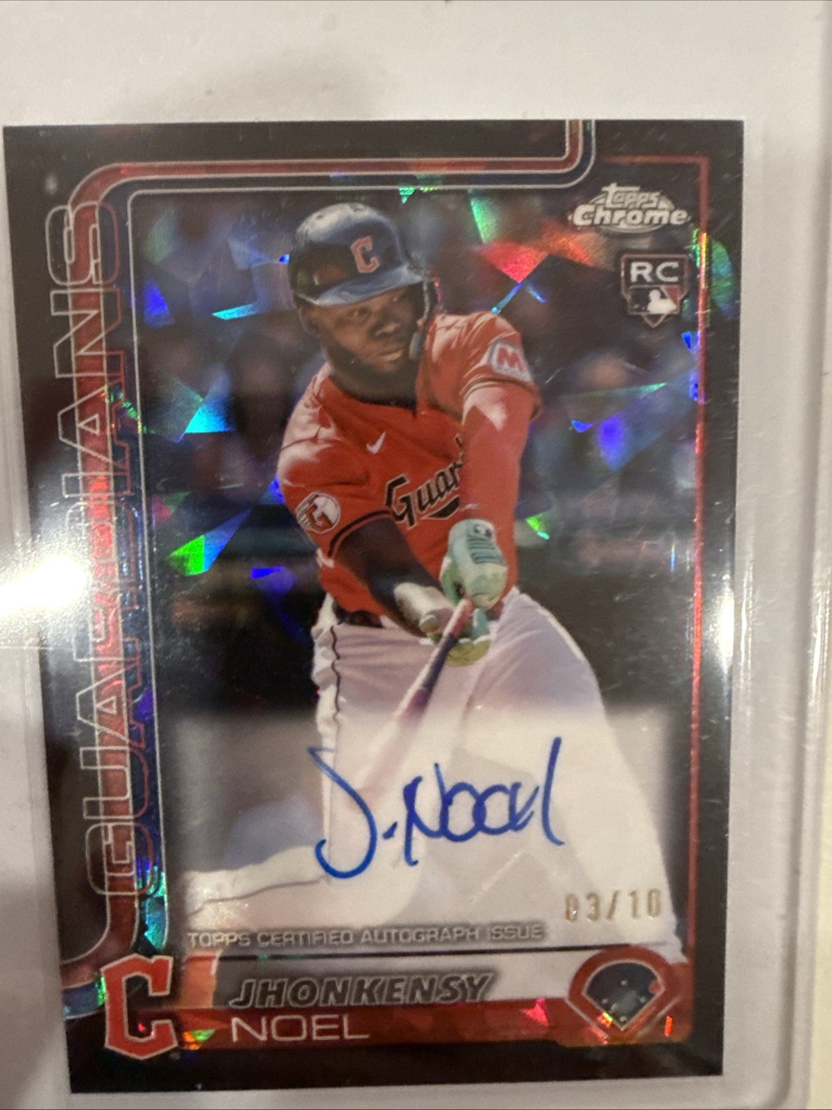 2025 Topps Chrome Sapphire Rookie Autographs Jhonkensy Noel Black Auto /10