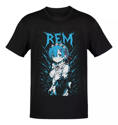 Anime Re Zero Rem Dots Light Blue Lines T-Shirt Size S-5XL, Gift For Friends