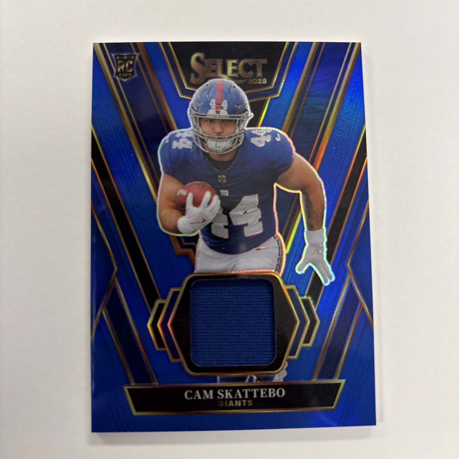 2025 Select Rookie Swatches Cam Skattebo #RSW-CSO Blue Prizm