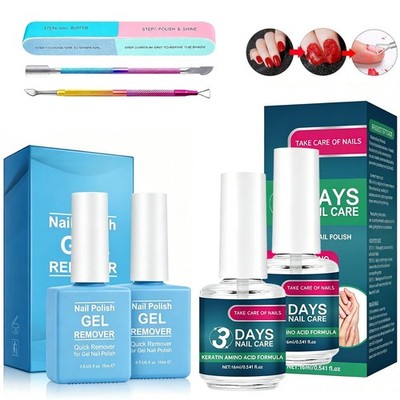 Gel Nail Polish Remover Kit Quick & Easy Polish Remover No Need Soaking At-Home