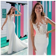 Summer fit flare crepe mermaid lace wedding dress wedding dress N. Measurement