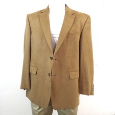 Chaps Tan Ultra-Suede Blazer Mens-46 Light Brown Sport Jacket NEW