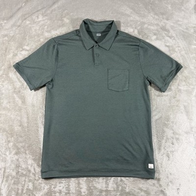 Vuori Men's Polo Shirt Small Green Stretch Performance Active Gym Pocket 509