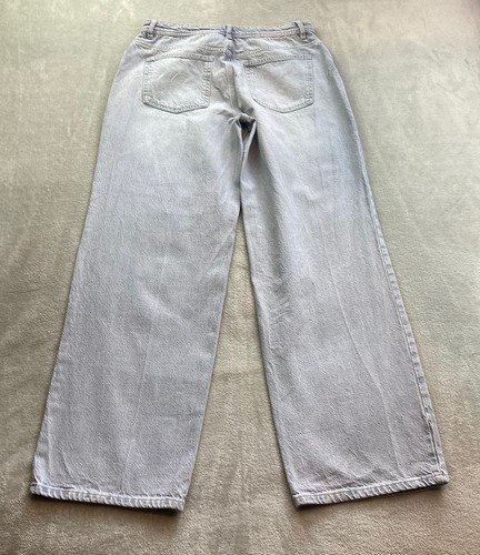 Next Womens Jeans UK 12L Light Blue Baggy Low Rise Wide Leg W33 L31 Inch - Picture 8 of 9