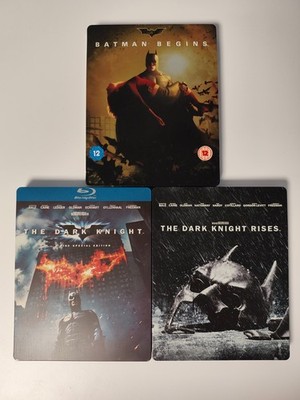Batman Dark Knight Trilogie Blu-ray Steelbook Set | Begins, Dark Knight, Rises