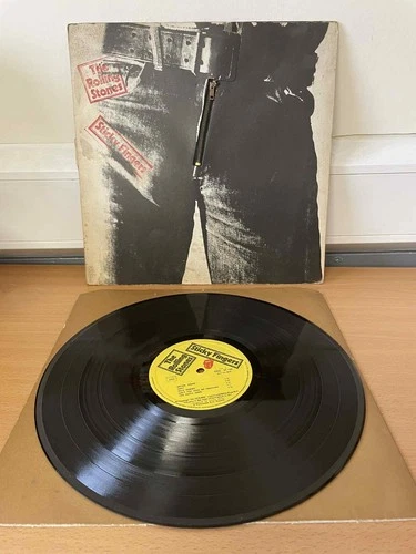 Vintage 1971 The Rolling Stones Sticky Fingers 'Zip' COC 59 100 Vinyl Record LP.