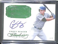 2017 Panini Flawless Debut Emerald Autograph #FDS-CS Corey Seager No 3 of 5