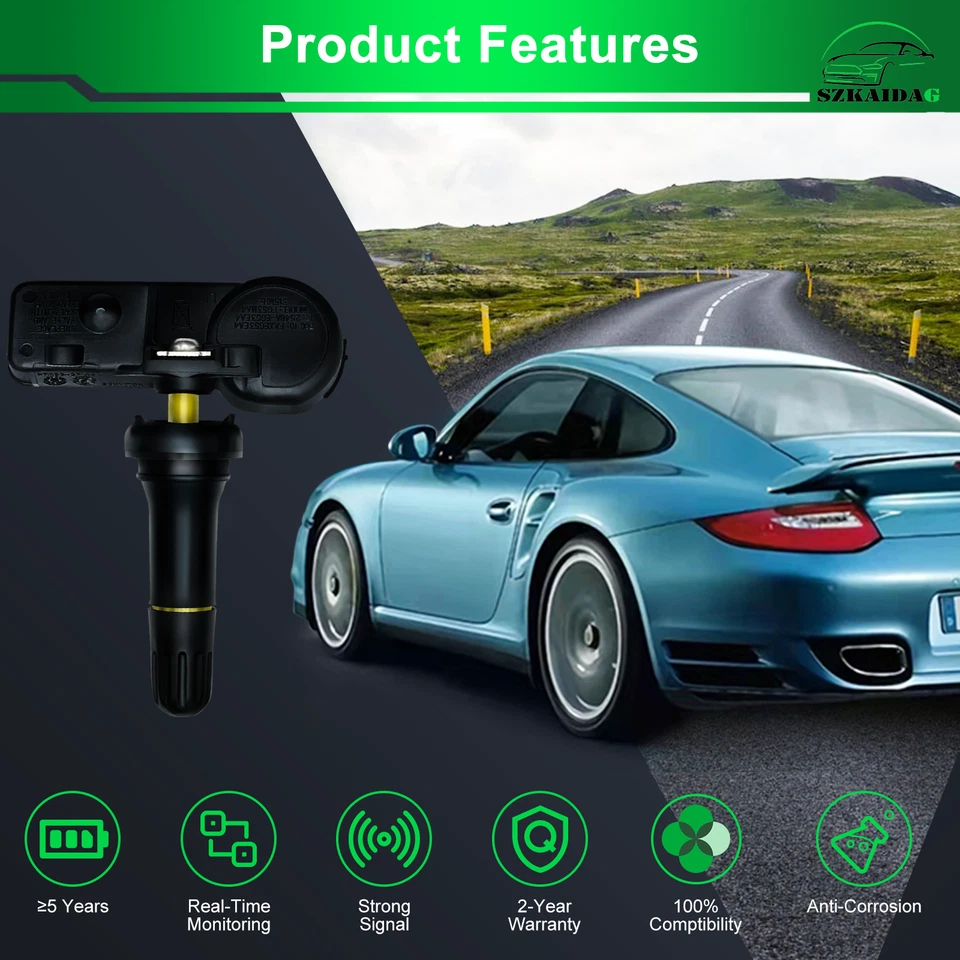 4x NUEVO OEM Sensor de monitoreo de presión de neumáticos TPMS para FIAT 500 2012-2015 2017-2019 Foto 4 de 4