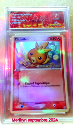 pokemon karte POUSSIFEU 69/106 ex Smaragd HOLO WIZARD AURA graded Mint