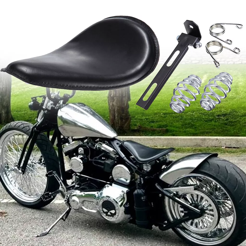 Black Motorcycle 3 Spring Bracket Solo Seat For Harley Davidson