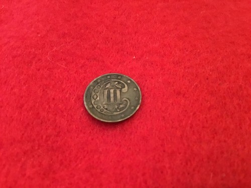 1859 Type 3 3C Three Cent Silver Piece - Picture 3 of 6
