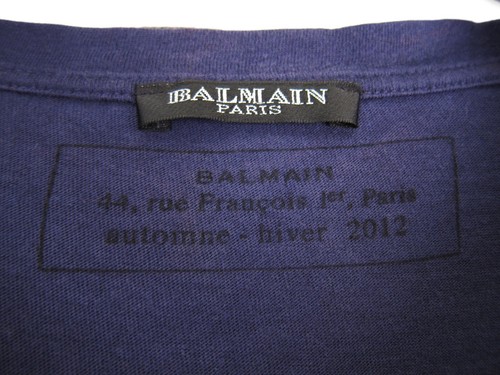 Balmain Blue Eagle Crest T-Shirt AW12 sz. XS - Picture 4 of 8