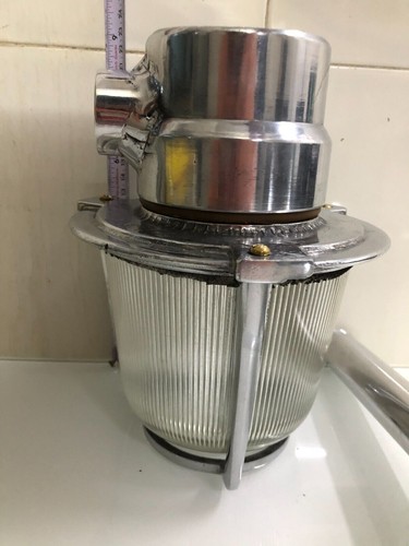 Lampada da parete marina in alluminio industriale tedesca vintage di... - Foto 7 di 8