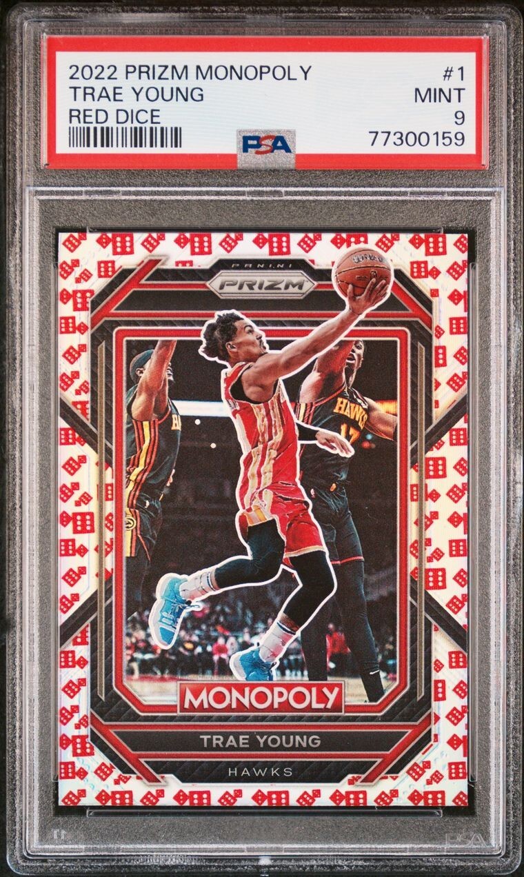 2022-23 Panini Prizm Monopoly Trae Young Red Dice SSP #1 PSA 9