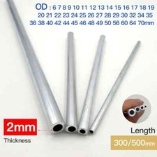 Aluminium Pipe Alloy Tube 2mm Thickness 6-70mm OD Stright 300mm 500mm Long Round