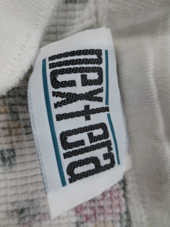 Camisa vintage Next Era para mujer mediana* algodón tejido gofre blanca floral Henley EE. UU. Foto 3 de 4