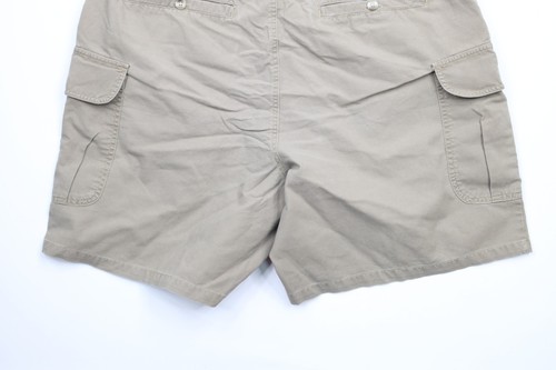 Vintage Columbia Mens 38 Faded Spell Out Box Logo Above Knee Cargo Shorts Beige - Picture 12 of 13