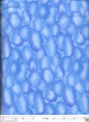 Dark Blue Cloudy Sky FLANNEL Quilt Fabric - Half Yard