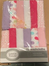 Girl's Luvable Friends 12 Washcloths *NEW* s1