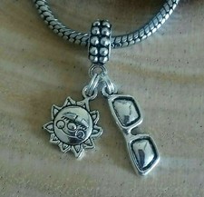 Beach Diva Sunglasses Summer Fun Sun Charm Pendant F European Bracelet Necklace