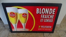 PLV BIERE PELFORTH BEER BRUNE PELICAN ENSEIGNE LUMINEUSE BISTROT BAR TOLE PLAQUE