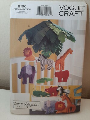 Vogue Craft 9160 -Teresa Layman Designs ~ Jungle Animal Pillows & Crib Mobile UC
