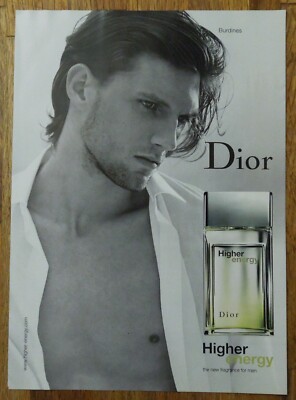 2003 DIOR Higher Energy Mens Fragrance 2 Sided Magazine Ad - Scent Panel