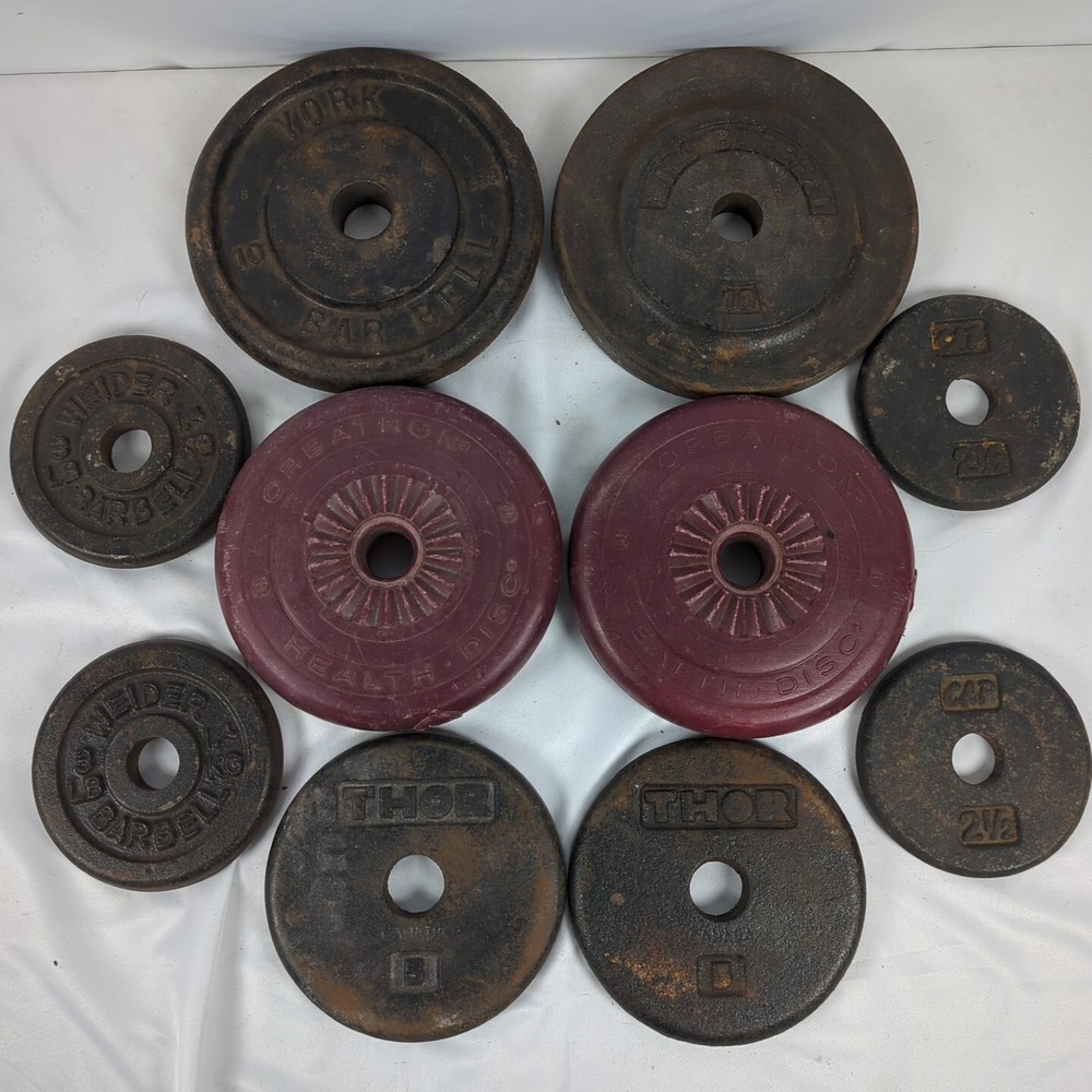 51 Lbs Weight Plates, 2x 10 (1"), 2x 5 (1.5"), 2x 5 (.75"), 2x 3 (.75"), 2x 2.5