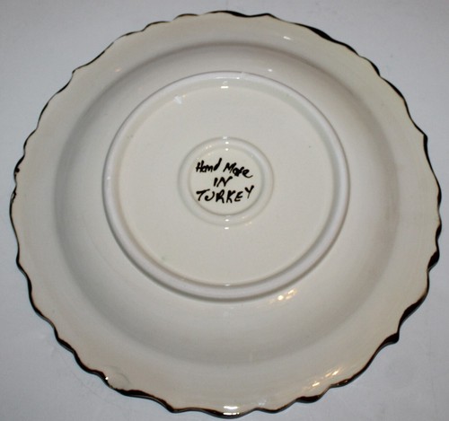 12" Turkish Iznik Multi-Color Raised Floral Pattern Hand-made Ceramic Plate - Picture 3 of 3