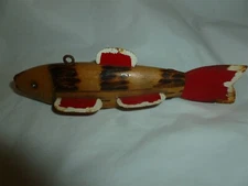  5-3/4 Inch Wood Weighted Unsigned William Flanagan Ice Spearing Decoy Lot D-991