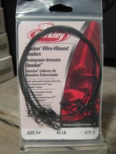 3 Berkley 24" Steelon Wire-Wound Leaders Nylon Coated 45 LB Test Black Color