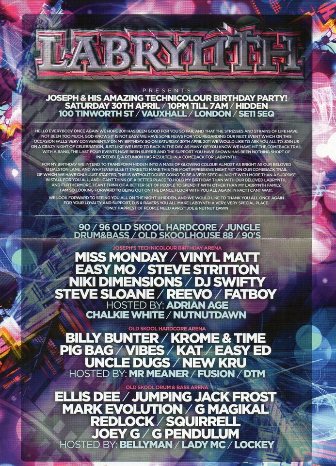 LABRYNTH 30/4 Classic Rave Flyer | eBay