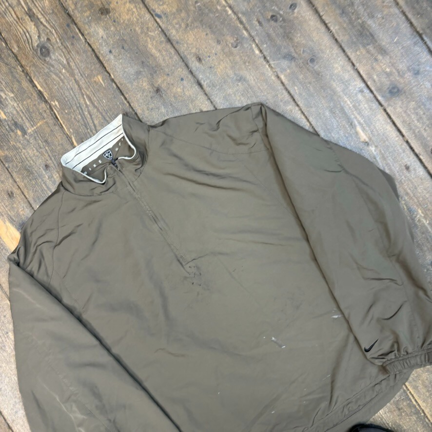 Nike Golf Anorak Jacket Small Swoosh Windbreaker Top, Brown, Mens 2XL image 3