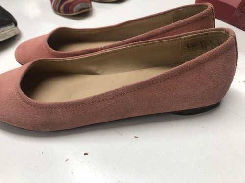 Lands End Pink - Coral Suede Flat Ballet / Loafers / Shoes in Size 7 - Picture 4 of 7