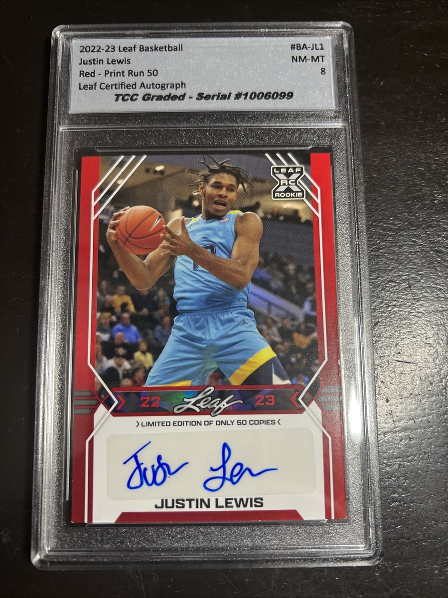 2022-23 Leaf Justin Lewis Red TCC Graded NM-MT 8 | eBay