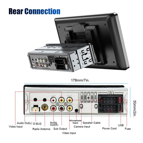 9" Wireless Apple CarPlay Android Auto Car Stereo Radio Head Unit USB with Cam - Picture 13 of 16