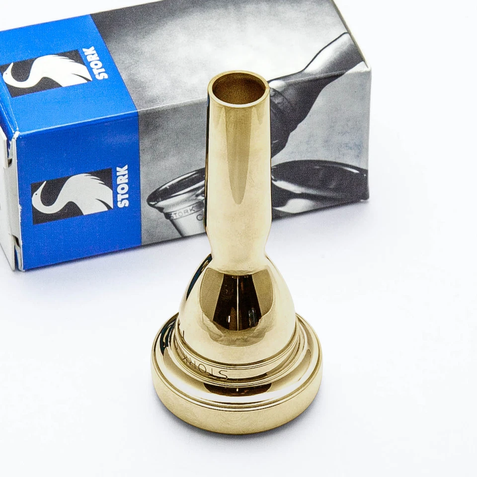 Boquilla trombón cigüeña oro 24K caña grande, BT4S peso ligero sinfónico ¡NUEVA! Foto 4 de 4