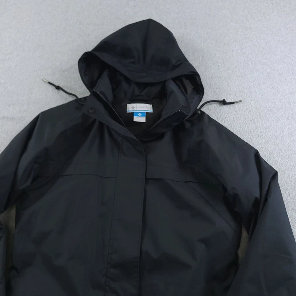 Chaqueta Columbia para mujer mediana negra Lookout Crest impermeable con capucha carcasa de lluvia Foto 2 de 4