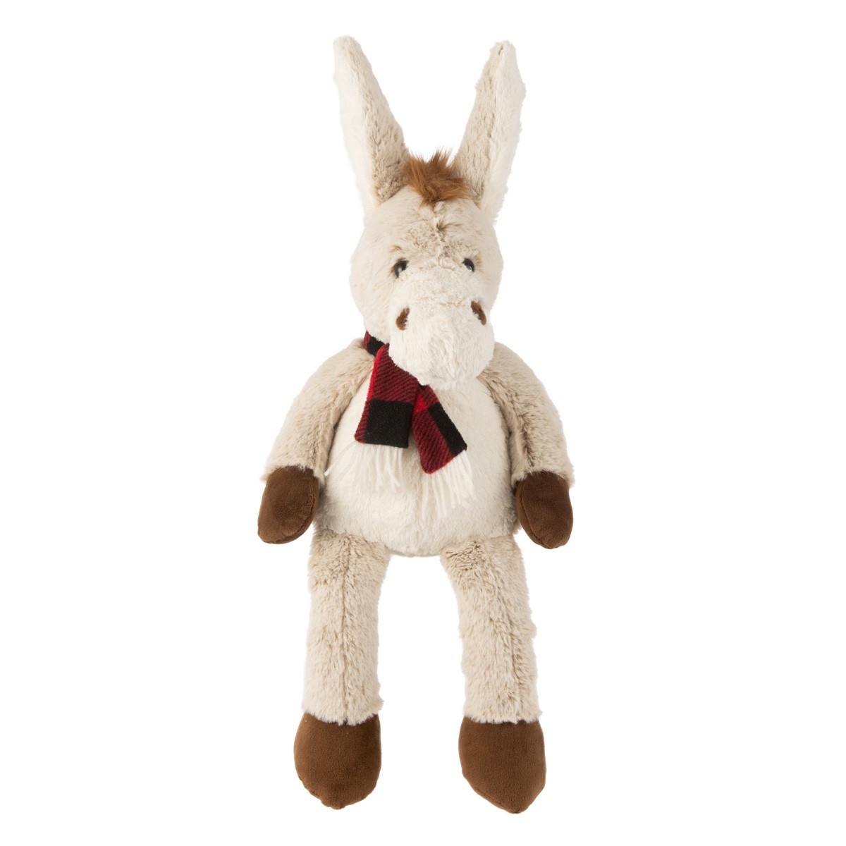 Peluche âne beige à écharpe de 28cm pour les moments câlins de bébé