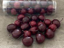 38 pcs Faux Foam Realistic Cherries Dark Red Cherry Artificial Fruit