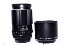 Asahi Pentax Super-Multi-Coated Takumar 135mm f/3.5 M42 Lens. HOOD & F/R CAPS.