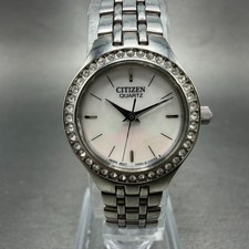 Citizen Watch Women 21mm MOP Dial Silver Tone Round 5930-S067154 New Battery